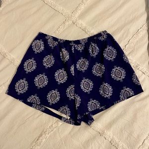 High-waisted Lined Polyester Shorts